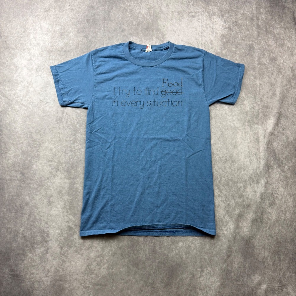 I Try To Find Good In Every Situation Graphic Tee Blue Small